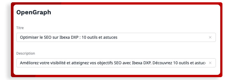 fonctionnement balises open graph ibexa dxp