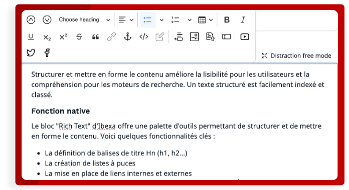 éditeur de texte wysiwyg ibexa dxp