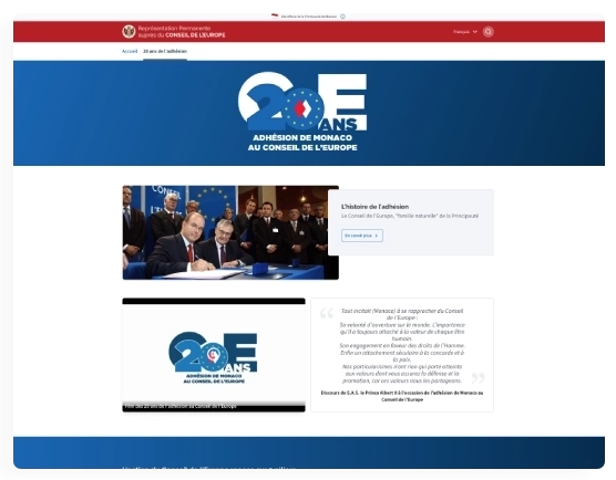 Page site 20 ans adhension monaco