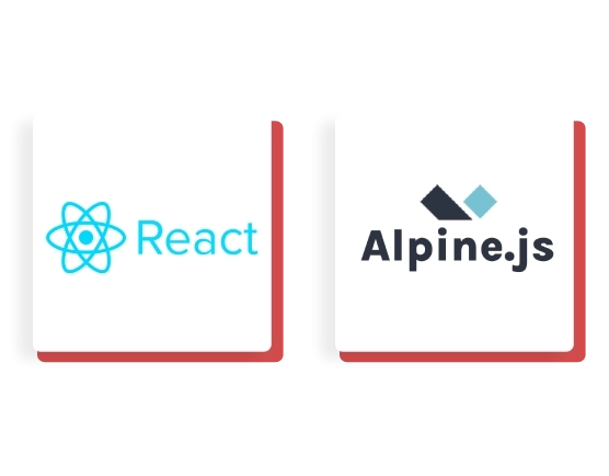 techno react alpinejs